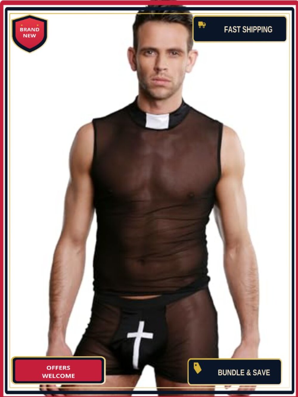 Mens Lingerie Bunny Costume Bodysuit Cosplay Halloween Party Underwear Set